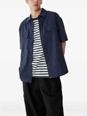 Hudson Jeans Blue Short-Sleeve Shirt